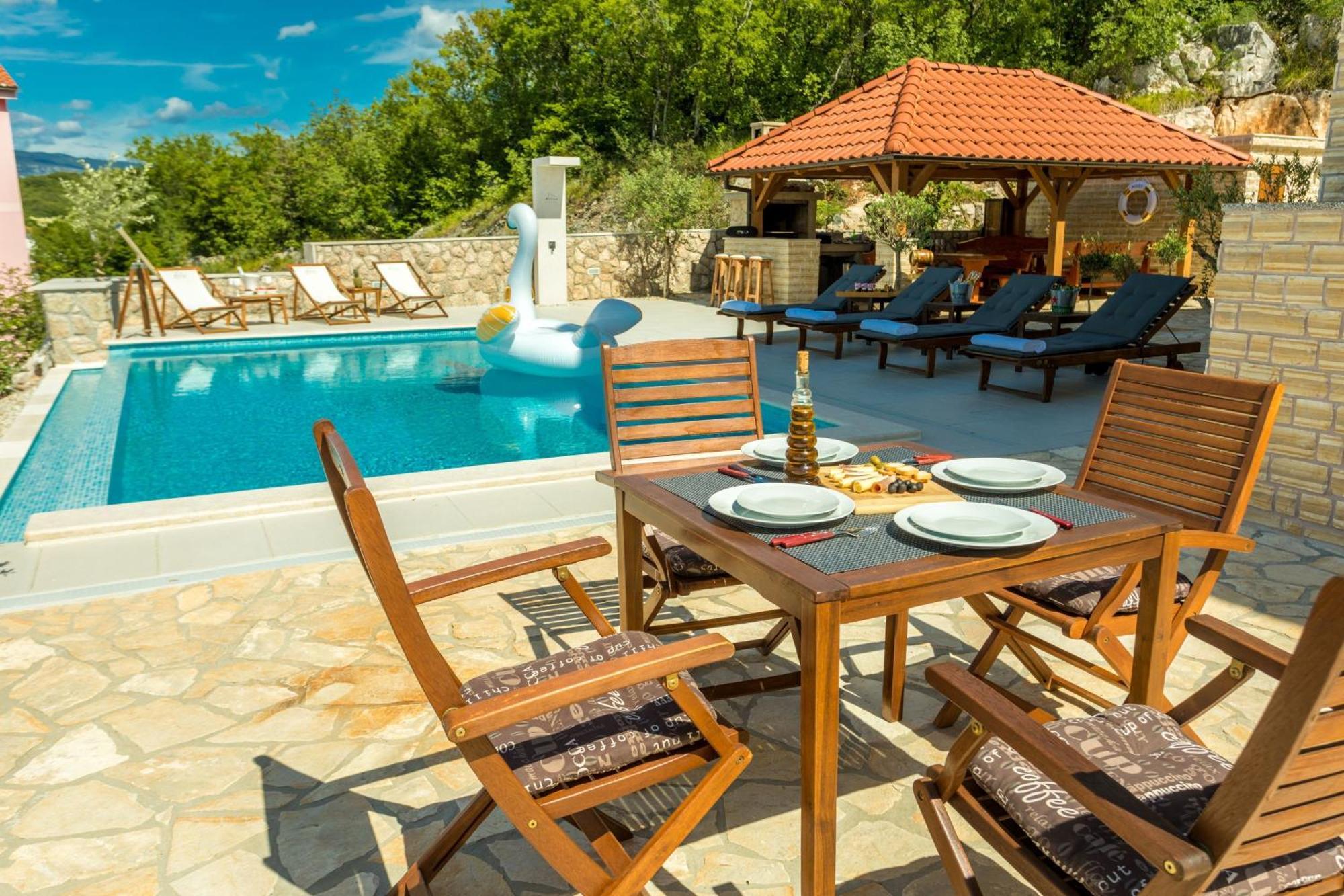 Luxury Villa Allen With Pool Klimno Rum bild