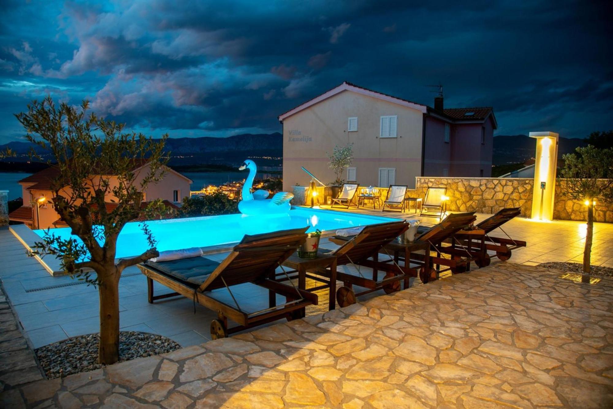 Luxury Villa Allen With Pool Klimno Rum bild